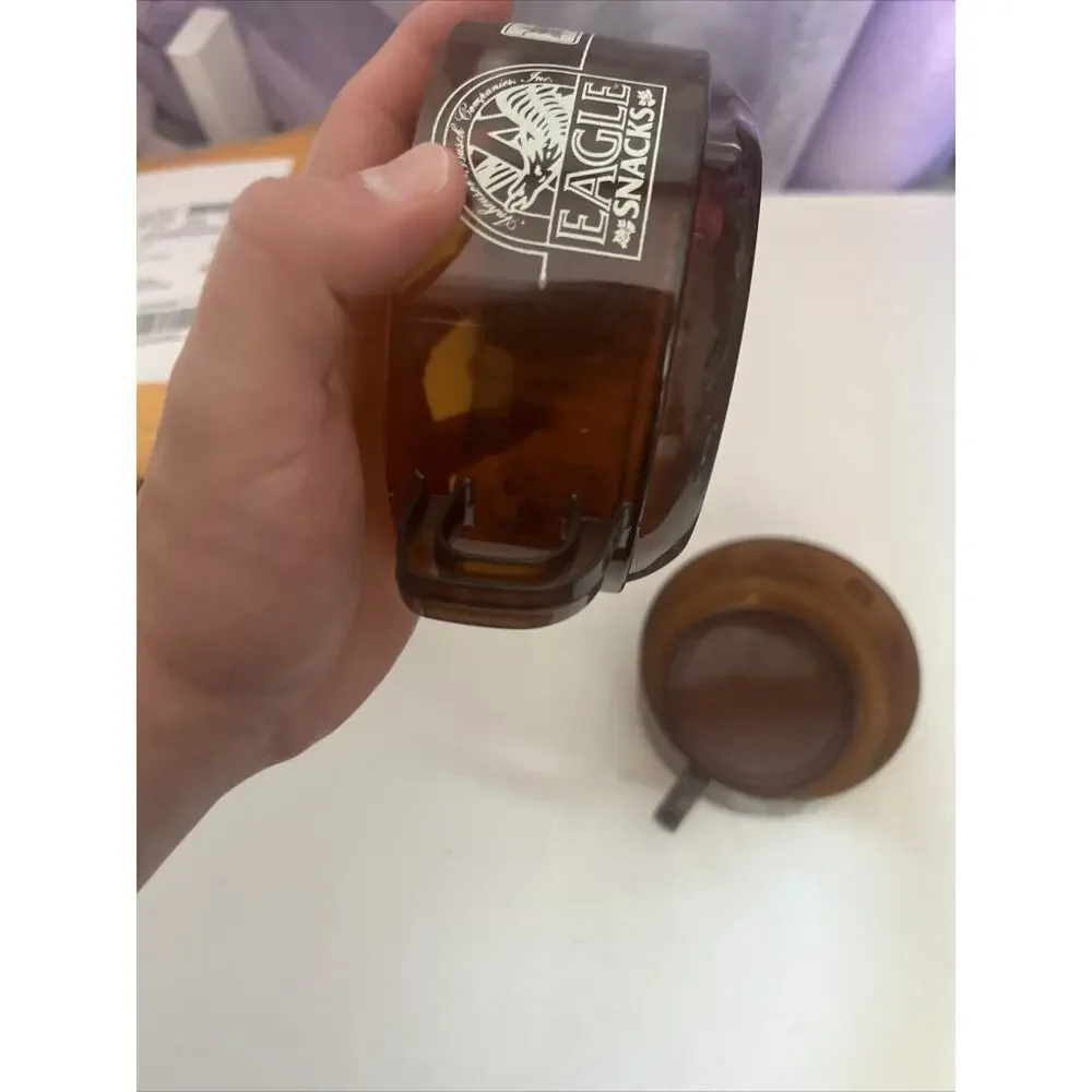 Vintage Amber Anheuser Busch Eagle Snack Cup Soup Bowl Brown w Handles